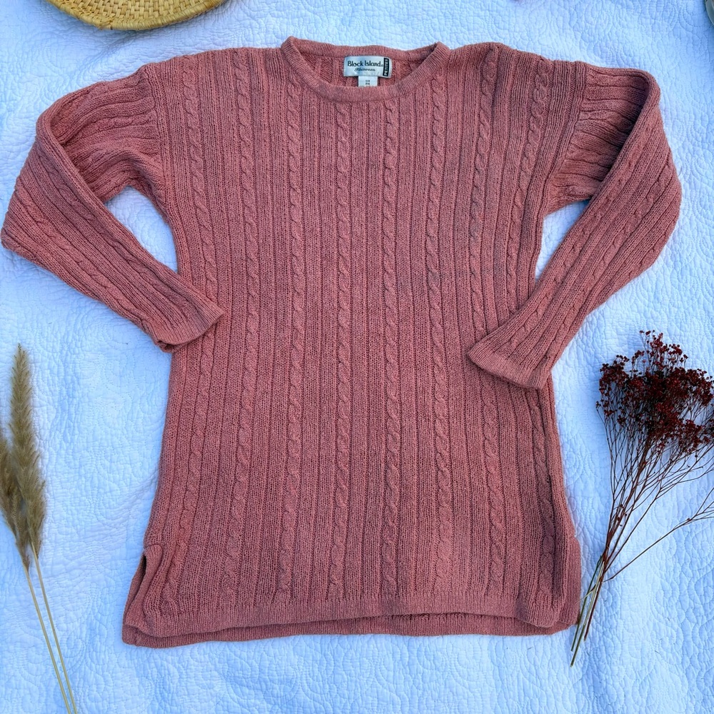 Pink Cable Knit Sweater